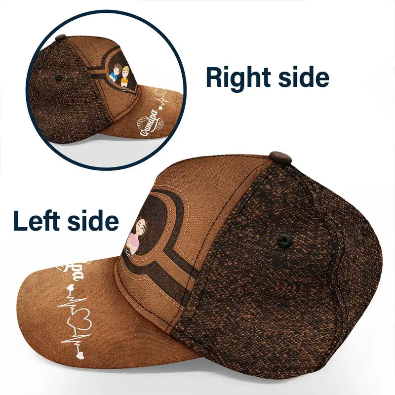 Gift For Father, Gift For Grandpa, Dad - Children, Grandpa - Grandkids, Happy - Best Dad Grandpa Ever Kid Grandkid Dog Cat - Personalized Classic Cap