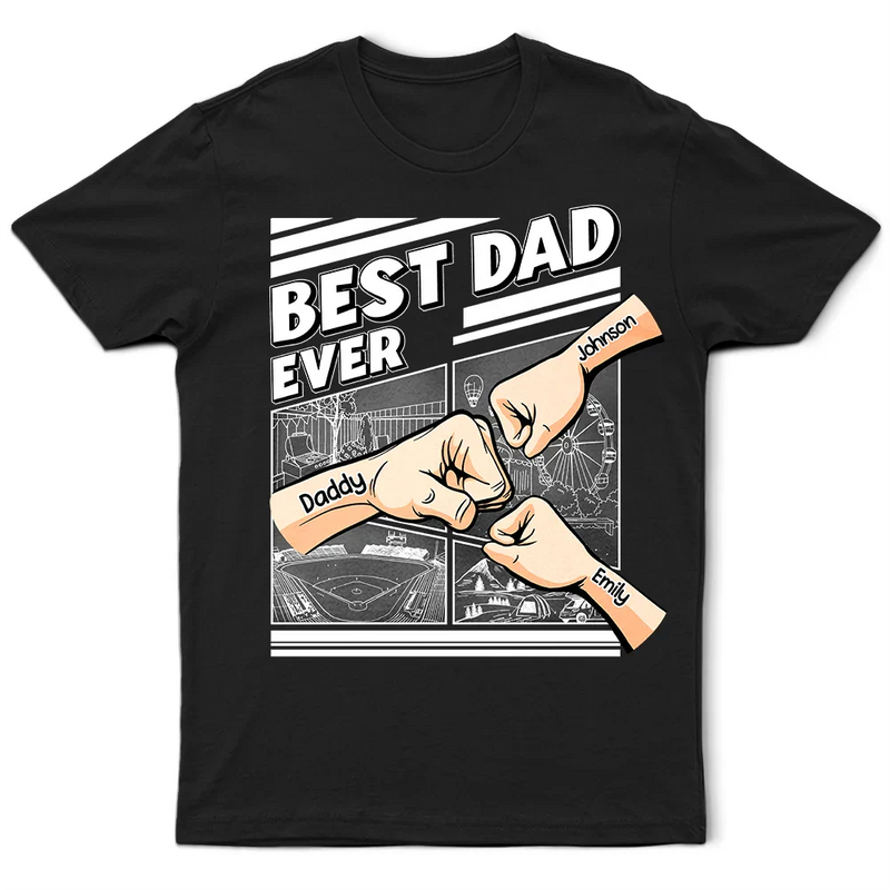 Gift For Father - Best Dad Grandpa Hand Punch Side View - Personalized T Shirt