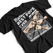 Gift For Father - Best Dad Grandpa Hand Punch Side View - Personalized T Shirt