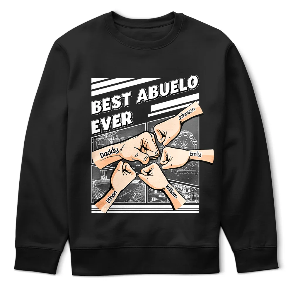 Gift For Father - Best Dad Grandpa Hand Punch Side View - Personalized T Shirt