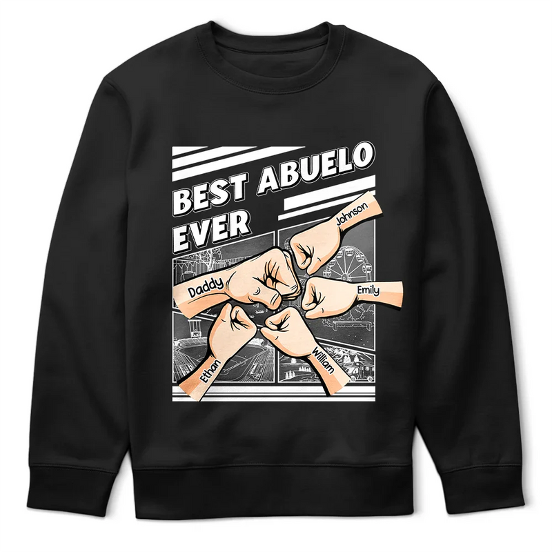 Gift For Father - Best Dad Grandpa Hand Punch Side View - Personalized T Shirt