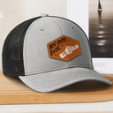 Gift For Father,Gift For Grandpa - Best Dad Grandpa Papa Ever Fist Bump - Personalized Leather Patch Hat