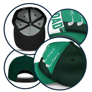 Gift For Father,Gift For Grandpa,Dad's Hobby,Golf,Non-Eng,Custom Text,Confident - Best Dad Papa By Par Golf Faux Leather Effect - Personalized Classic Cap