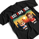 Gift For Father, Gift For Grandpa, Happy - Best Dad Papa Grandpa Ever Retro Sunset City - Personalized T Shirt