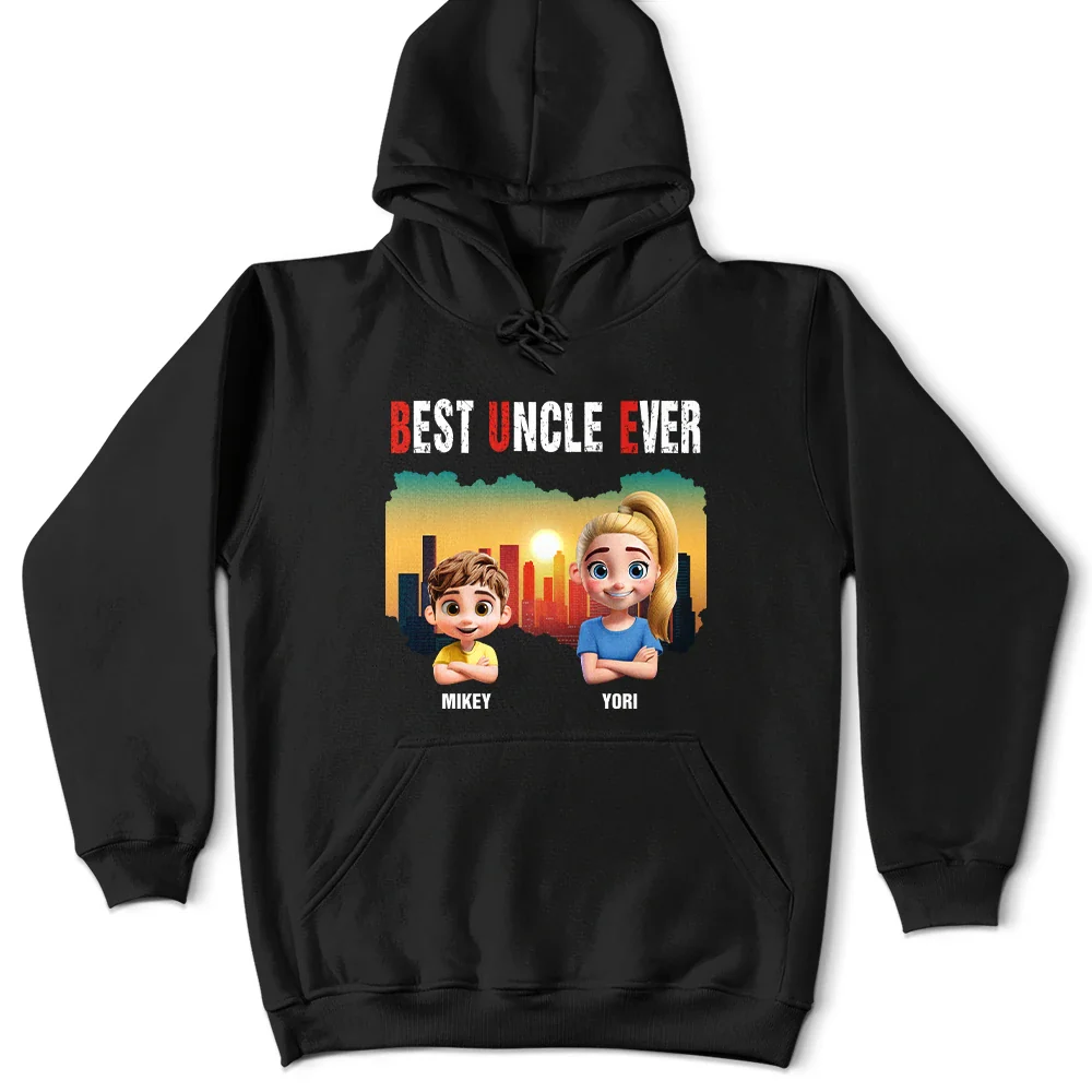 Gift For Father, Gift For Grandpa, Happy - Best Dad Papa Grandpa Ever Retro Sunset City - Personalized T Shirt