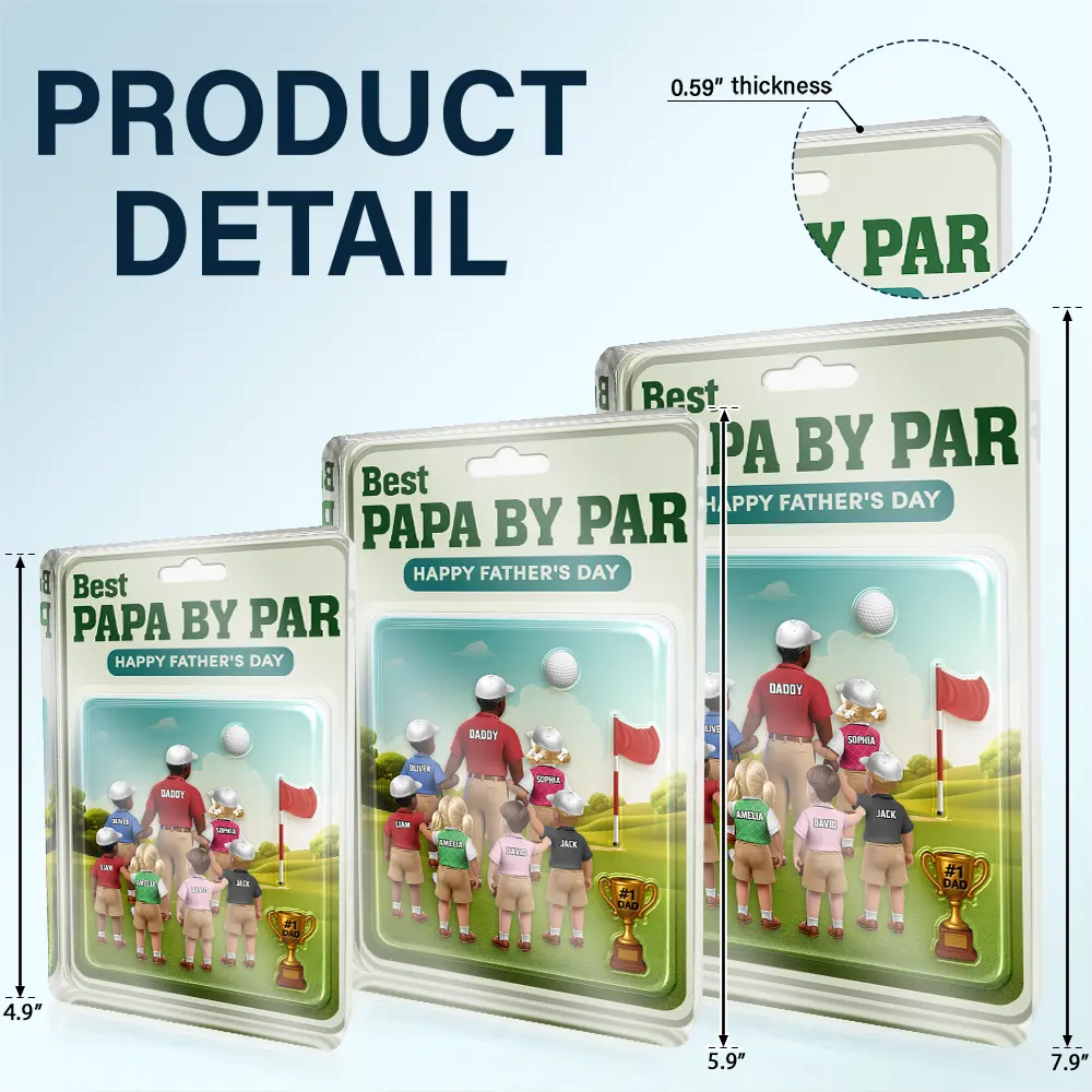 Happy,Sport Dad,Golf,Gift For Father,Gift For Men - Best Daddy By Par - Personalized Custom Shaped Acrylic Plaque
