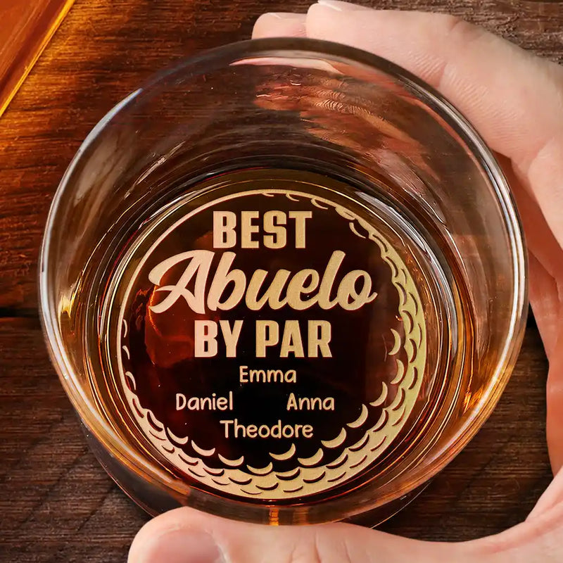 Happy,Sport Dad,Golf,Gift For Father,Gift For Men - Best Daddy By Par - Personalized Engraved Whiskey Glass