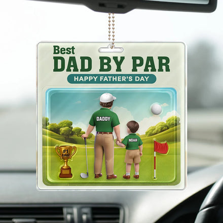 Best Daddy By Par 3D Effect - Personalized Acrylic Car Hanger