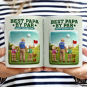 Happy, Sport Dad, Golf, Gift For Father, Gift For Men - Best Daddy By Par 3D Effect - Personalized White Edge-to-Edge Mug