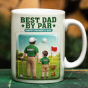 Happy, Sport Dad, Golf, Gift For Father, Gift For Men - Best Daddy By Par 3D Effect - Personalized White Edge-to-Edge Mug