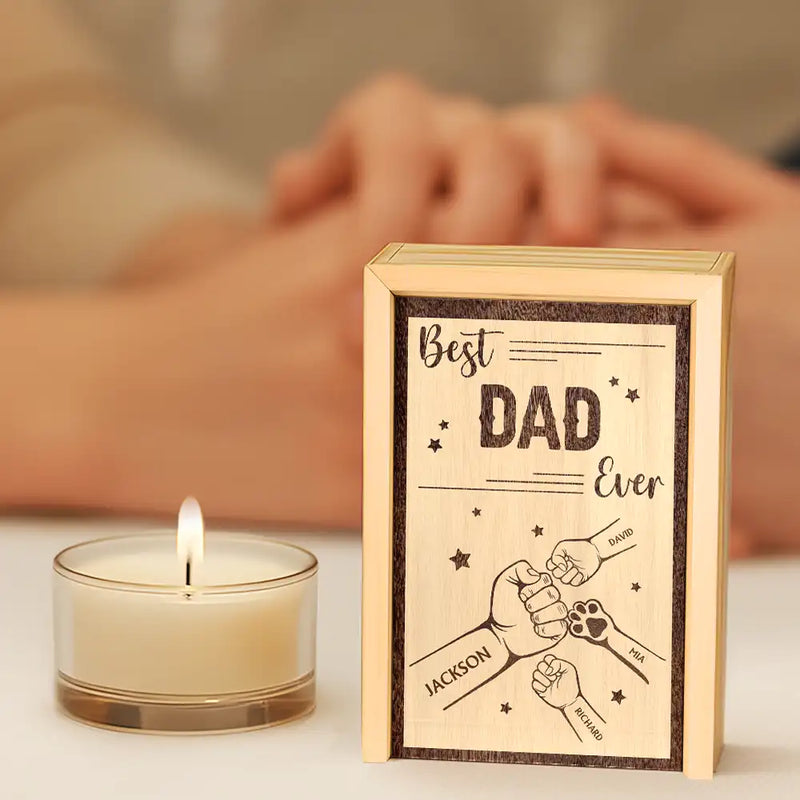 Gift For Grandpa,Grandpa - Grandkids,Gift For Father,Dad - Children,Non-Eng - Best Daddy Grandpa Ever - Personalized Wooden Matchbox