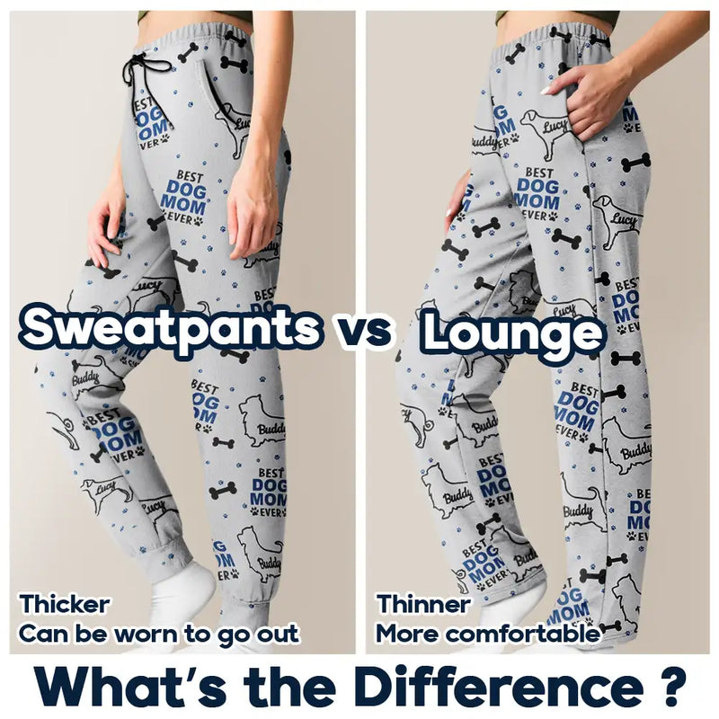 Pet Lovers,Pet Mom,Pet Dad,Dog Lovers,Dog Mom,Dog Dad,Love - Best Dog Dad Dog Mom Pattern - Personalized Pajama Pants