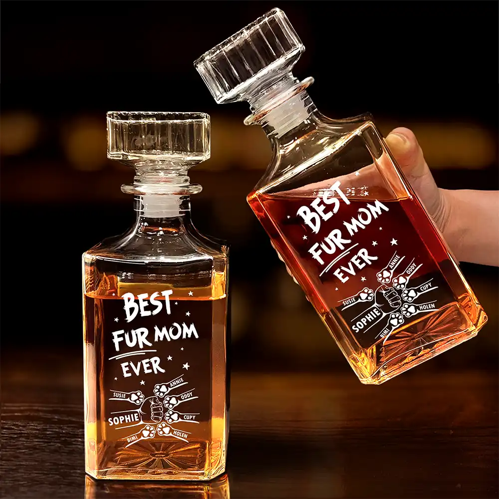 Dog Lovers,Happy,Dog Dad - Best Dog Dad Ever - Personalized Square Whiskey Bottle