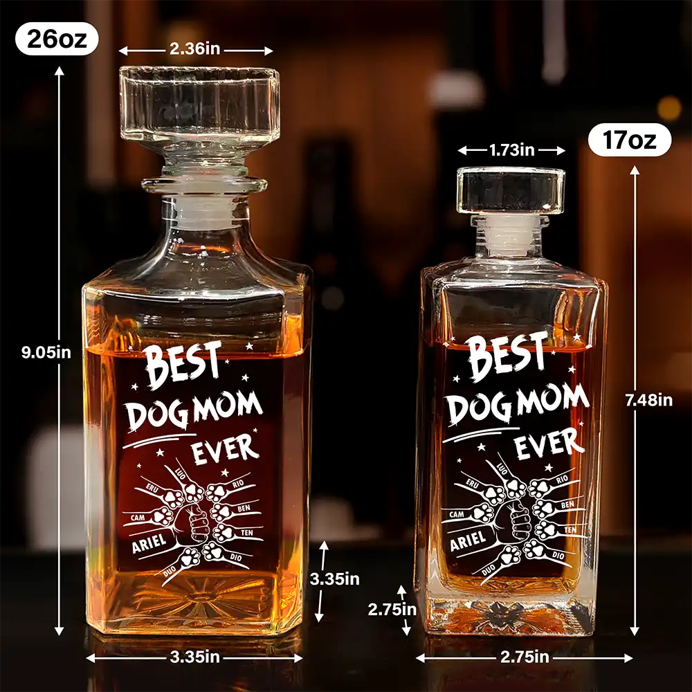 Dog Lovers,Happy,Dog Dad - Best Dog Dad Ever - Personalized Square Whiskey Bottle