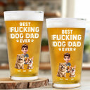 Dog Lovers, Dog Dad, Pet Lovers, Pet Dad, Happy - Best Dog Dad Ever 3D Effect - Personalized Beer Glass