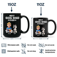 Pet Lovers,Pet Dad - Best Dog Dad Ever 3D Effect - Personalized Black Mug