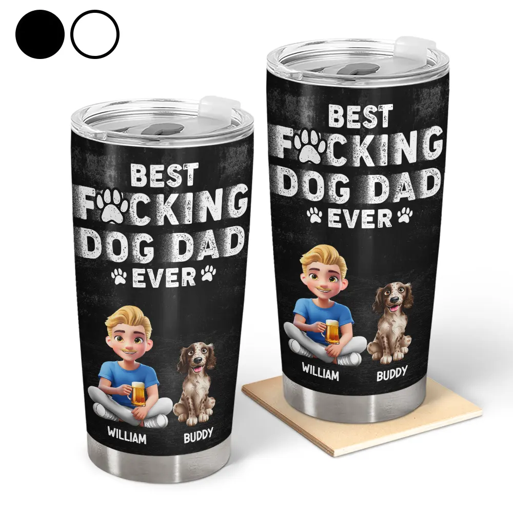 Best Dog Dad Ever 3D Effect - Personalized Tumbler