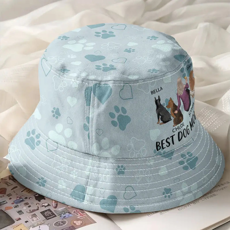 Dog Lovers,Dog Mom,Dog Dad,Gift For Women,Gift For Men,Happy,Gift For Yourself - Best Dog Mom Dog Dad Ever - Personalized Bucket Hat