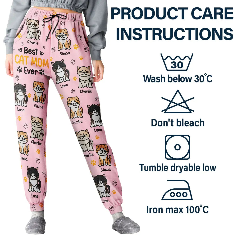 Pet Mom,Cat Lovers,Pet Lovers,Dog Lovers,Cat Mom,Dog Mom,Happy,Pet Dad,Dog Dad,Cat Dad - Best Dog Mom Ever Color Stick Figure Dog Cat - Personalized Pajama Pants