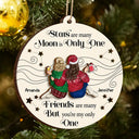 Christmas, Gift For Bestie, Happy - Best Friend You Are The Only One - Personalized 2-Layered Wooden Ornament