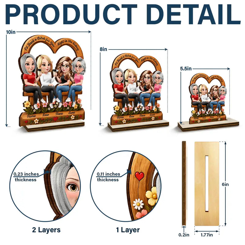 Gift For Bestie, Sentimental, Vector - Best Friends Are The Family We Choose - Personalized Custom Shaped Wooden Plaque