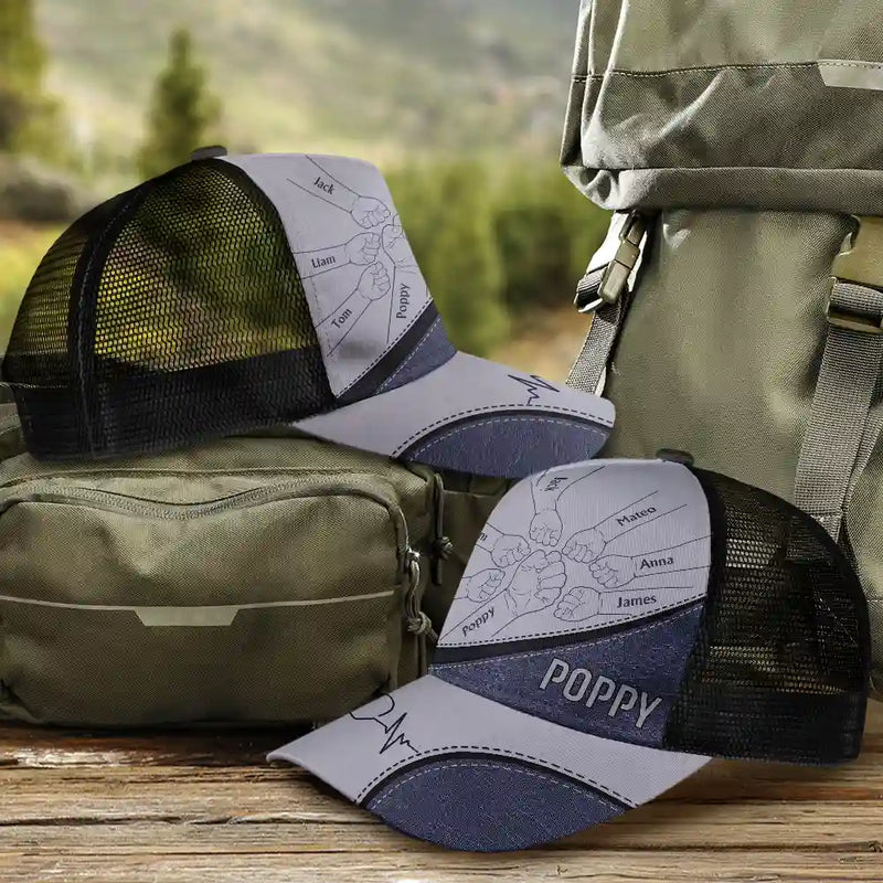 Gift For Father, Gift For Grandpa, Gift For Husband, Happy - Best Friends For Life Dad Grandad - Personalized Mesh-back Casual Cap