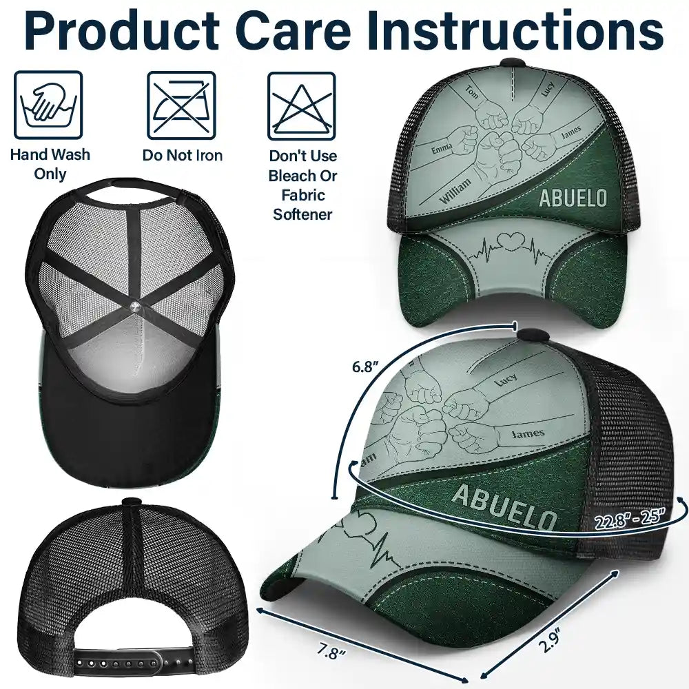 Gift For Father, Gift For Grandpa, Gift For Husband, Happy - Best Friends For Life Dad Grandad - Personalized Mesh-back Casual Cap