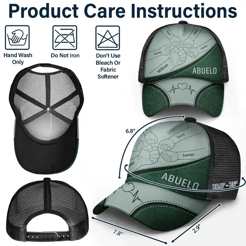 Gift For Father, Gift For Grandpa, Gift For Husband, Happy - Best Friends For Life Dad Grandad - Personalized Mesh-back Casual Cap