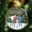 Gift For Bestie, Old Best friends, Gift For Sisters, Happy, Christmas - Best Friends Here's To Another Year Of Us - Personalized Circle Glass Ornament