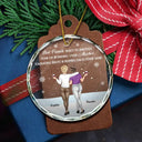 Gift For Bestie, Old Best friends, Gift For Sisters, Happy, Christmas - Best Friends Here's To Another Year Of Us - Personalized Circle Glass Ornament
