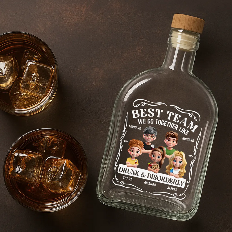 Gift For Bestie, Gifts For Colleagues, Gift For Brothers, Happy - Best Friends We Go Together Like Drunk And Disorderly - Personalized Whiskey Bottle