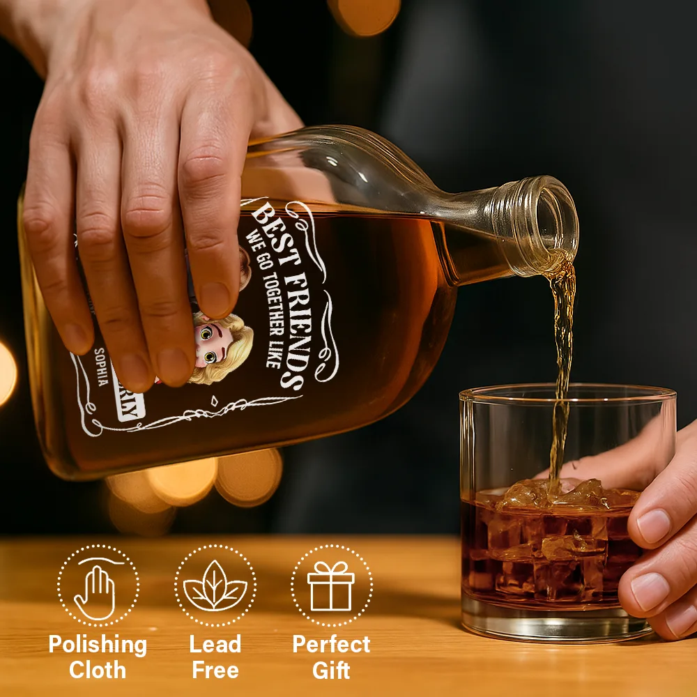 Gift For Bestie, Gifts For Colleagues, Gift For Brothers, Happy - Best Friends We Go Together Like Drunk And Disorderly - Personalized Whiskey Bottle