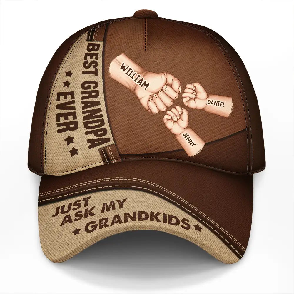 Gift For Grandpa, Grandpa - Grandkids, Gift For Father, Happy, Love, Dad - Children, Dad - Sons, Dad - Daughters (Young) - Best Grandpa Dad Ever - Personalized Classic Cap