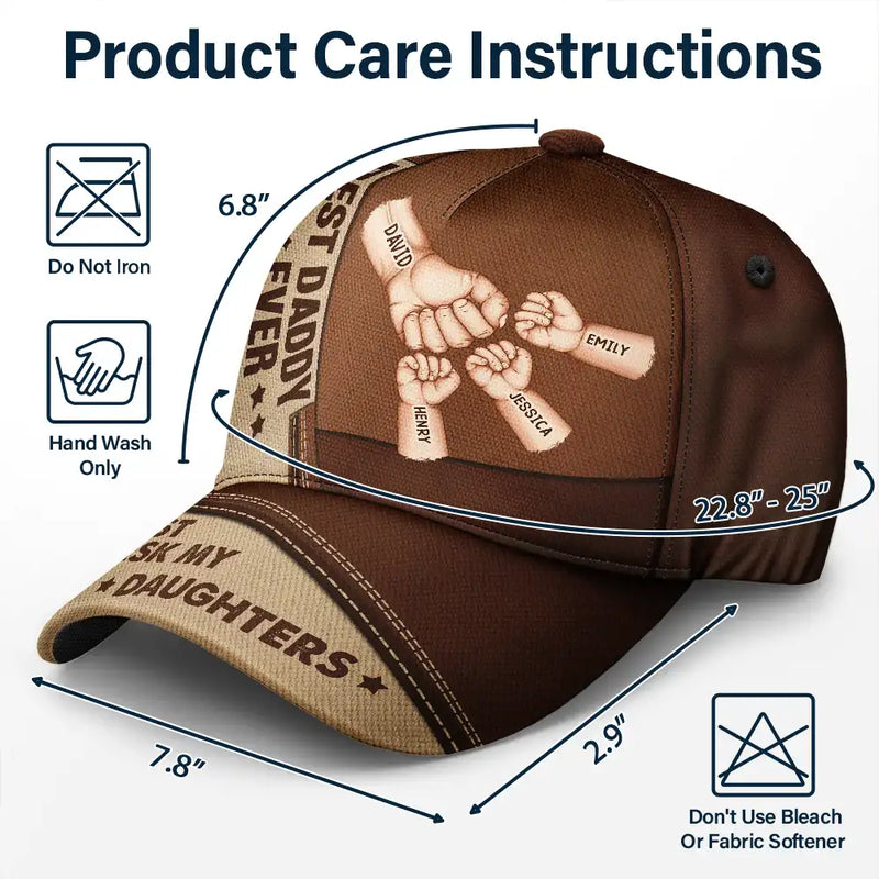 Gift For Grandpa, Grandpa - Grandkids, Gift For Father, Happy, Love, Dad - Children, Dad - Sons, Dad - Daughters (Young) - Best Grandpa Dad Ever - Personalized Classic Cap