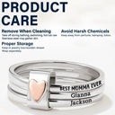 Gift For Yourself, Gift For Women, Gift For Aunt, Gift For Mother, Gift For Grandma, Love, Gift For Wife - Best Mom Grandma Ever - Personalized Heart Stacking Rings
