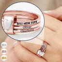Gift For Yourself, Gift For Women, Gift For Aunt, Gift For Mother, Gift For Grandma, Love, Gift For Wife - Best Mom Grandma Ever - Personalized Heart Stacking Rings