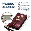 Gift For Mother, Gift For Grandma, Love - Best Mom Nana Ever Cute Chibi Kids Printed Embossed Flowers - Personalized Leather Long Wallet