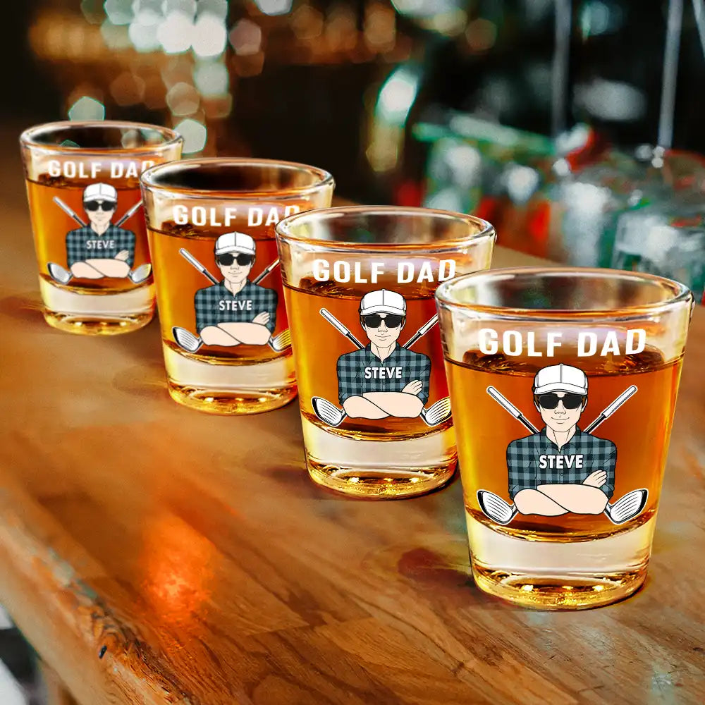 Gift For Father, Funny - Best Shot Of The Day Golf - Personalized Shot Glass