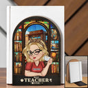 Teacher, Happy, Gift For Yourself - Best Teacher Ever - Personalized Wood Book Ends