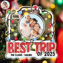 Family,Love,Christmas,Custom Photo - Best Trip Of The Year - Personalized Custom Shaped Acrylic Ornament