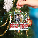 Family,Love,Christmas,Custom Photo - Best Trip Of The Year - Personalized Custom Shaped Acrylic Ornament
