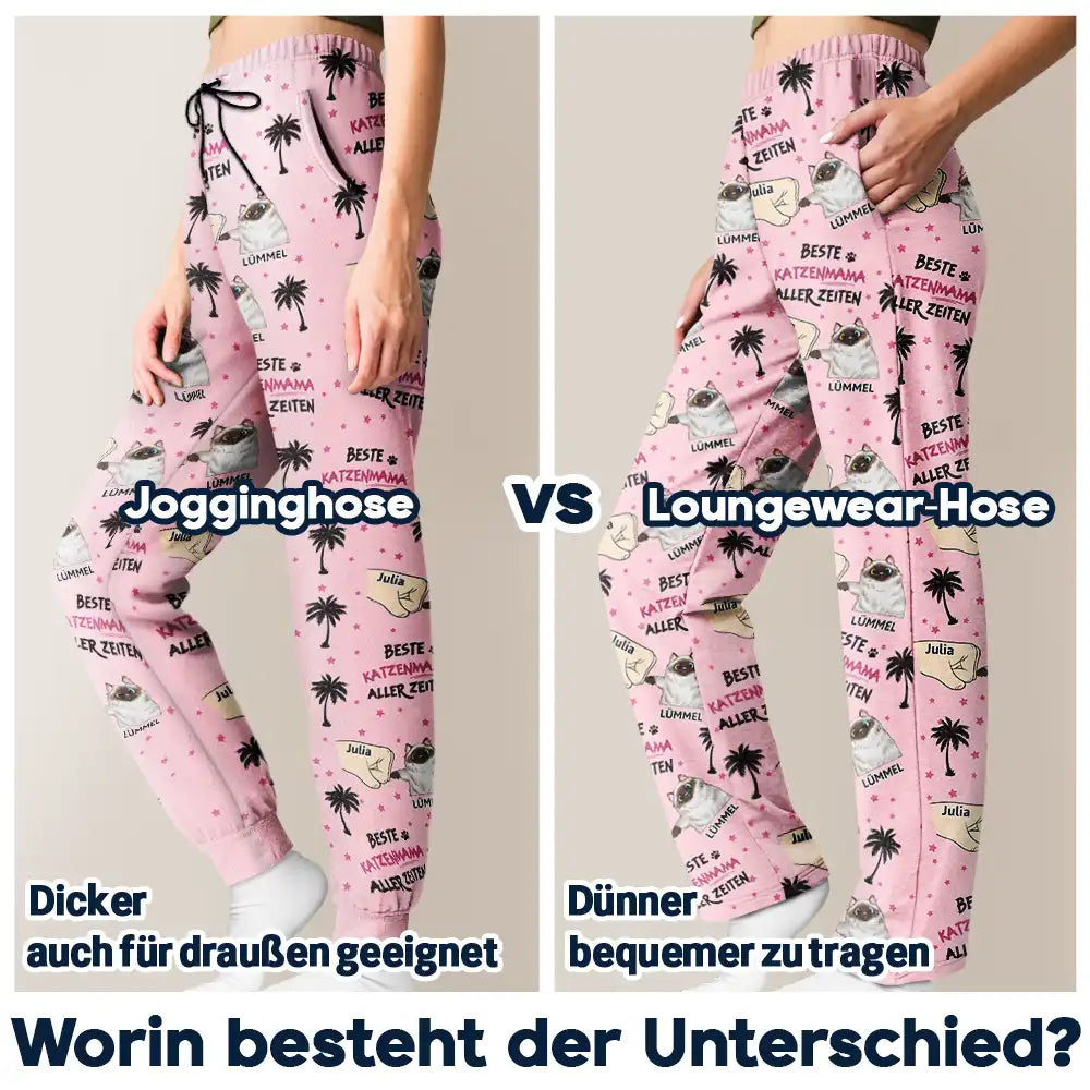Cat Lovers,Cat Mom,Cat Dad,Happy - Bester Katzenpapa Aller Zeiten - Personalisierte Pyjamahose
