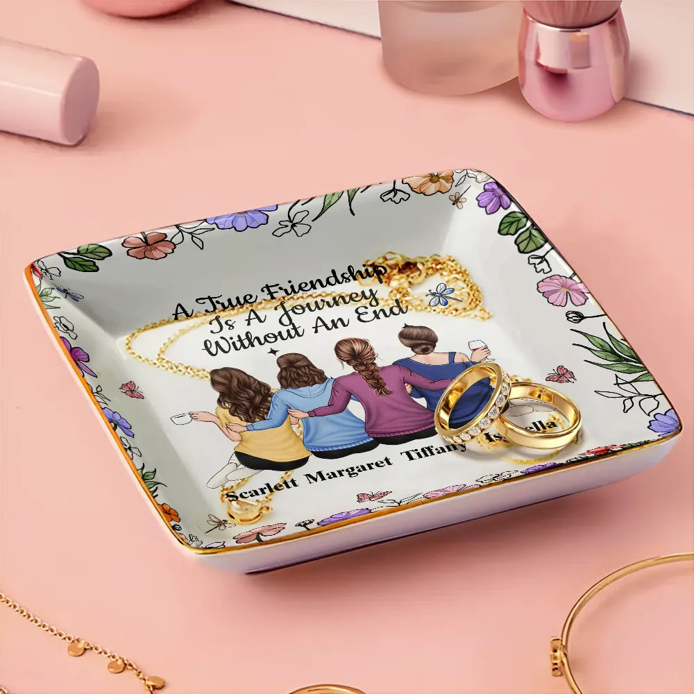 Bestie A True Friendship Is A Journey Without An End - Personalized Ring Dish