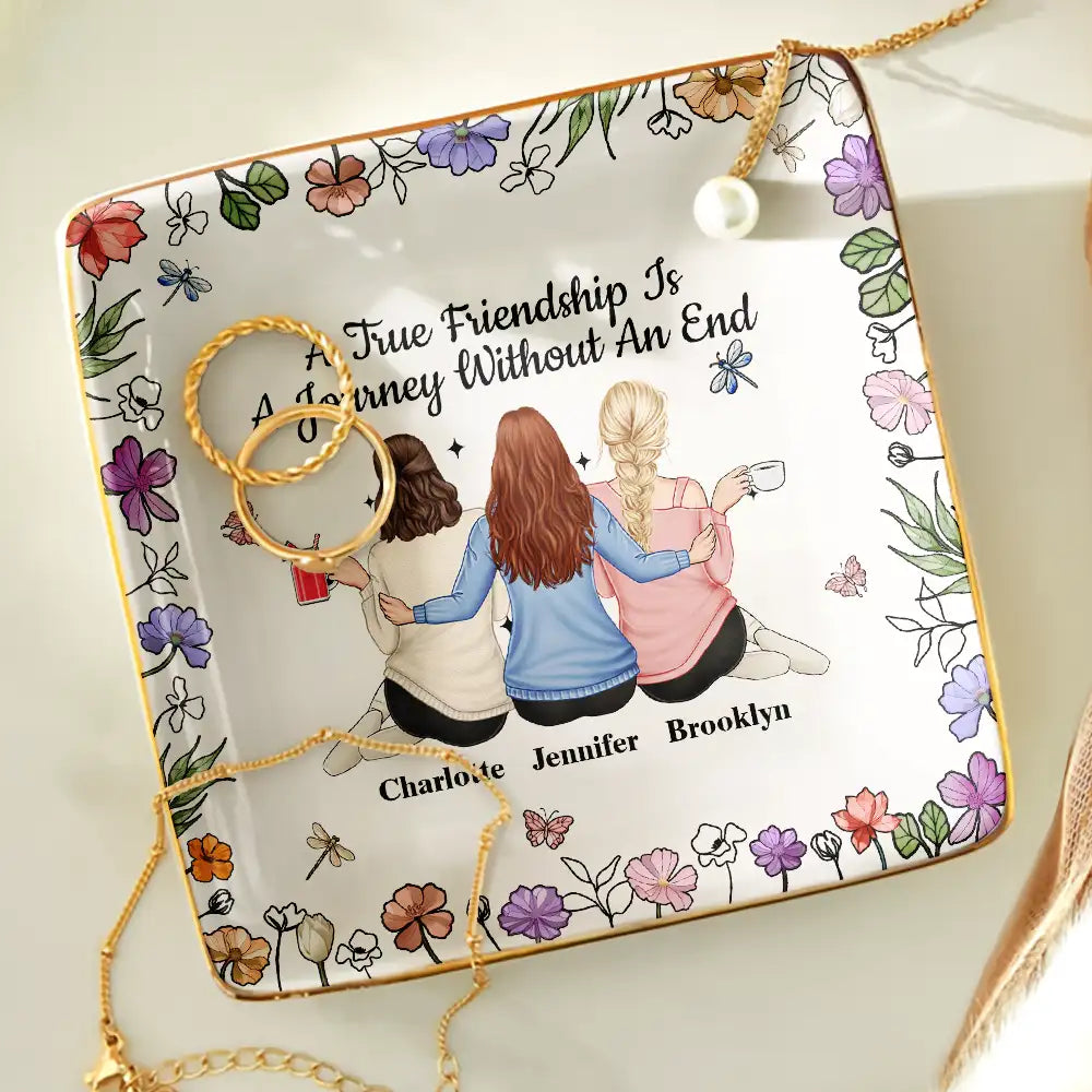 Bestie A True Friendship Is A Journey Without An End - Personalized Ring Dish