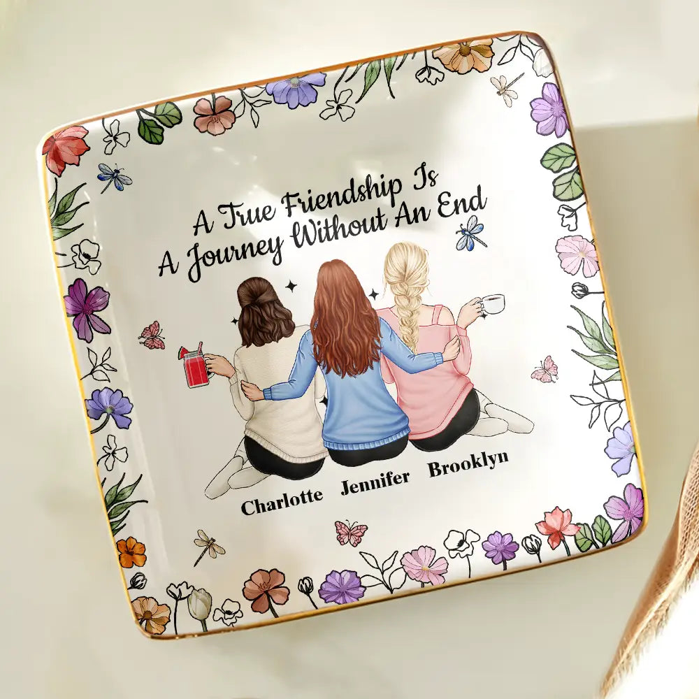 Bestie A True Friendship Is A Journey Without An End - Personalized Ring Dish