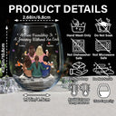 Gift For Bestie, Gift For Sisters, Gift For Women, Gifts For Colleagues, Happy - Bestie A True Friendship Is A Journey Without An End - Personalized Stemless Wine Glass