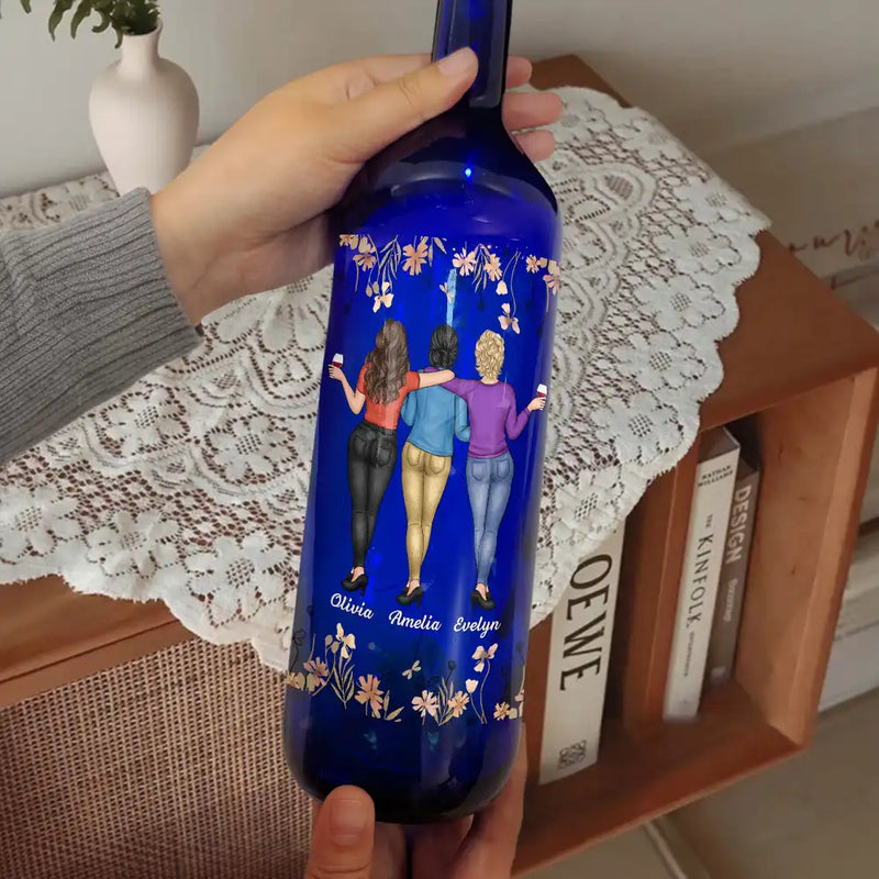 Gift For Bestie,Happy - Bestie Because Of You I Laugh A Little Harder - Personalized Bottle Light