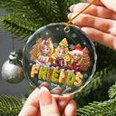 Christmas, Gift For Bestie, Happy - Bestie Cake Cookie Tree - Personalized Circle Glass Ornament