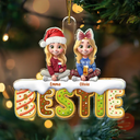 Gift For Bestie,Happy - Bestie Sister Cake Cookie Tree - Personalized Custom Shaped Acrylic Ornament
