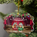 Gift For Bestie, Old Best friends, Funny, Christmas - Bestie Entertained By Us - Personalized Medallion Glass Ornament